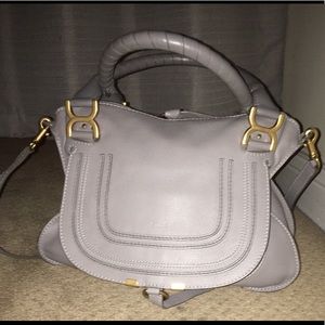 Authentic Chloe Medium “Marcie” Saddle Bag in Grey
